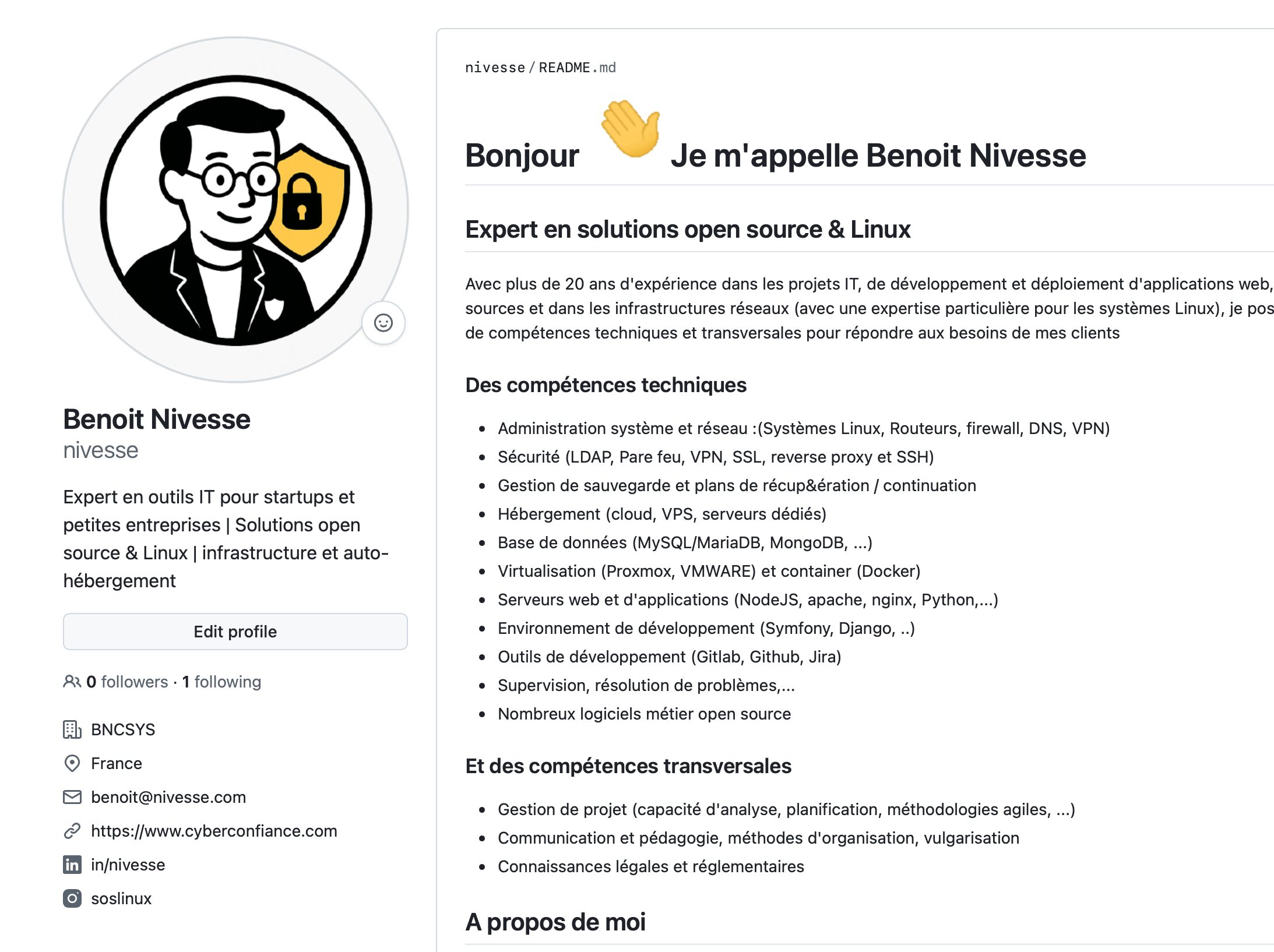 Le GitHub de Benoit Nivesse -Cyberconfiance
